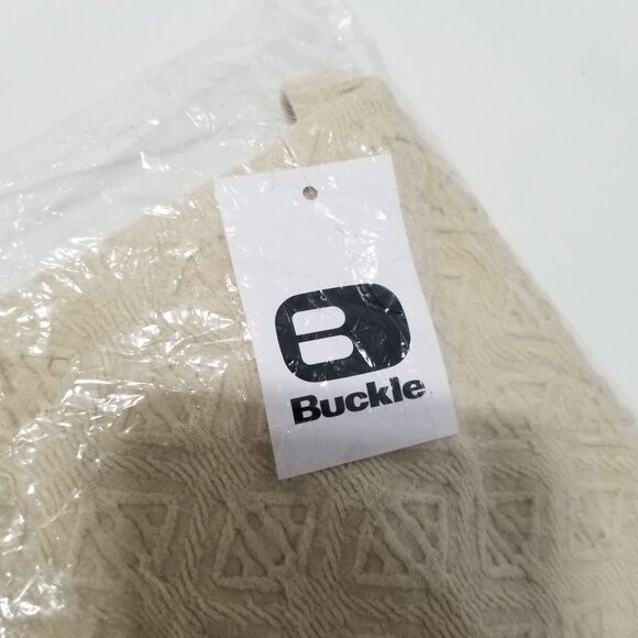 NWT BUCKLE V Neck Skinny Strap Textured Crop Top Color Taupe Size M/L - Picture 8 of 9